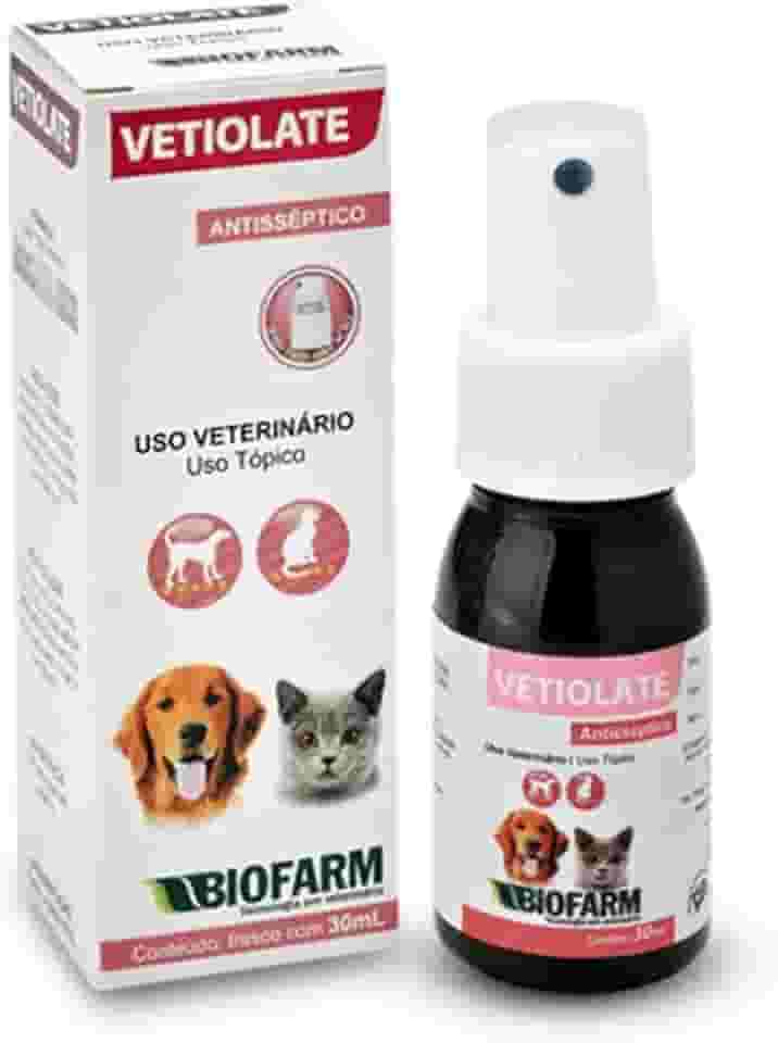 Antisséptico Pet p/Cachorro e Gato Biofarm Vetiolate 30ml