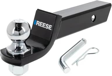 Reese Kit inicial de montagem de bola de engate de reboque 21536, serve para receptor quadrado de 5 cm, queda de 5 cm, capacidade de 2,7 kg, inclui bola de reboque de 5 cm, pino e clipe