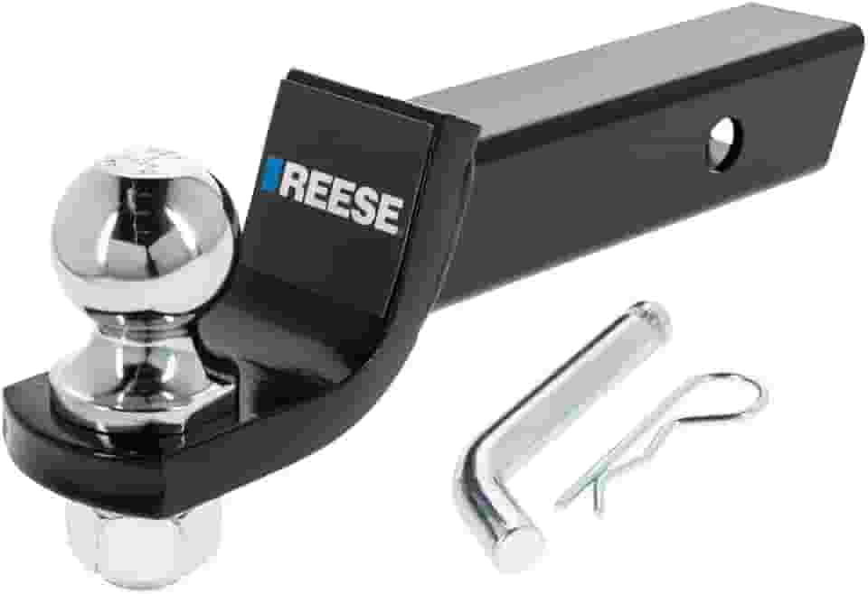 Reese Kit inicial de montagem de bola de engate de reboque 21536, serve para receptor quadrado de 5 cm, queda de 5 cm, capacidade de 2,7 kg, inclui bola de reboque de 5 cm, pino e clipe