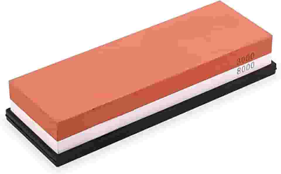 Pedra de Afiar Dupla Face, Grãos 3000/8000, 180 x 60 x 30mm, com Base Antiderrapante