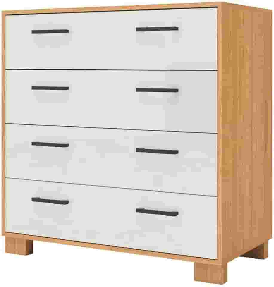 Cômoda Reta com 4 Gavetas Dalla Costa - Freijó/Off White