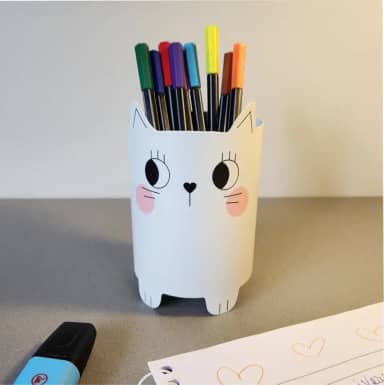 Porta Caneta, Porta Lápis, Suporte de Caneta para mesa, Organizador de mesa, Multiuso Gata Mimi - GEGUTON