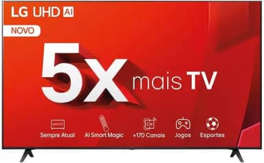 Smart TV LG 55' 55UT801C0SA 4K UHD Bluetooth 2 USB 3 HDMI Wi-fi Thinq AI Assistência Alexa Design Ultrafino Controle Smart Magic Webos 24