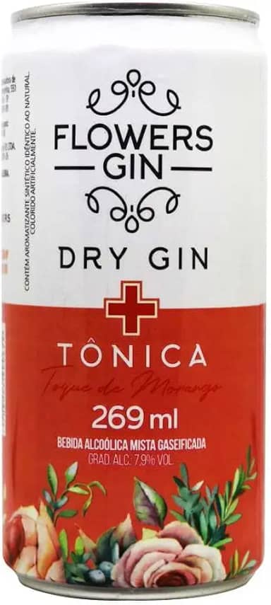 Gin Tônica Flowers Flowers Sabor MORANGO 269Ml