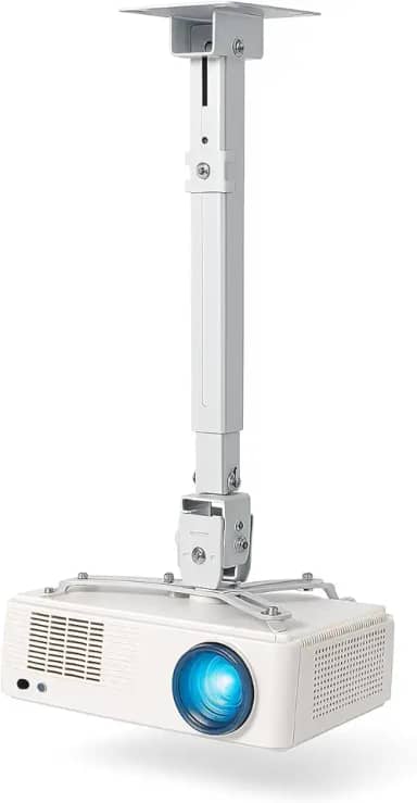 Suporte Projetor Teto e Parede Articulado Premium Branco Ajustável Giratório para 15kg MTP-02D
