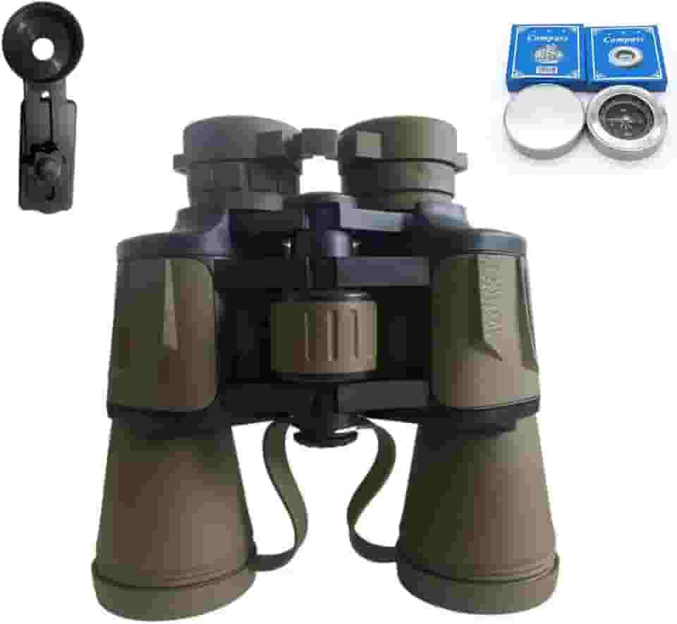 Binoculo C/Suporte 20x50 De Longo Alcance 10km Profissional (Cáqui)