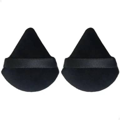 Kit 2 Esponjas Veludo Maquiagem Esponjinhas Para Pó Base (Preto)