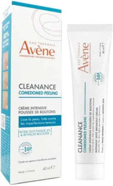 Avène Cleanance Comedomed Peeling Creme Acelerador Antiacne com Ácido Glicólico + Retinaldeído que Estimula Renovação Celular, Reduz Espinhas e Marcas de Acne e Refina a Textura da Pele, 40ml