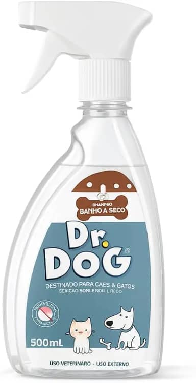 Banho a Seco Limpa Patinhas 500ml Higienizador Dr Dog, Limpeza e Cuidado Pet, Shampoo Seco para Cachorro Gato Prático, Fácil Usar
