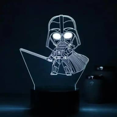 Luminária Dart Vader Abajur Star Wars 3D LED