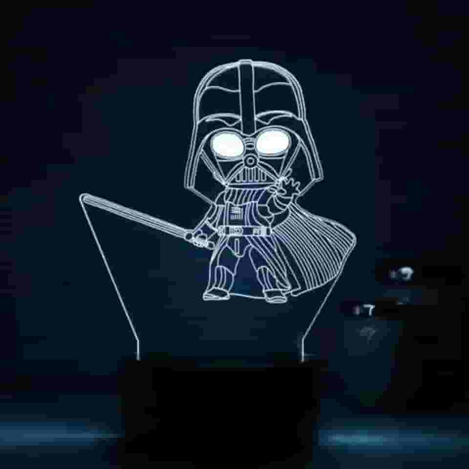 Luminária Dart Vader Abajur Star Wars 3D LED
