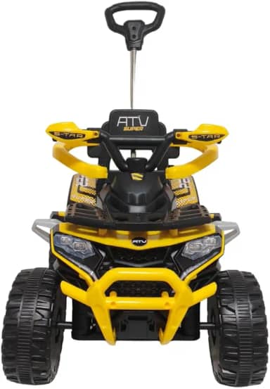 Quadriciclo Infantil com Empurrador e Luzes Ride On Maxi Toys (Amarelo)