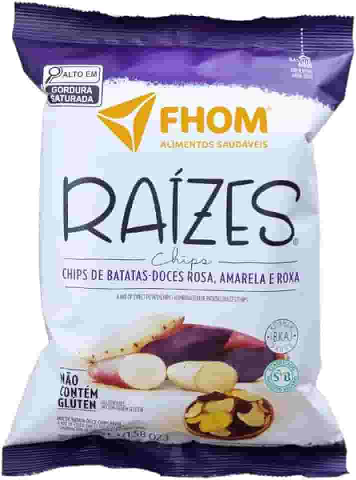 Chips de Batata Doce Mix Amarela, Roxa e Rosada Alimento Vegano Fhom 45g