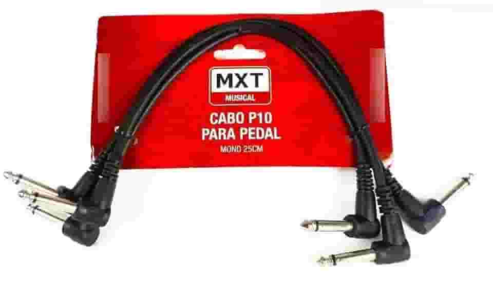 Cabo P10 Mono Para P10 Mono Para Pedal Dourado 3 Peças Com 25 Centimetros 8 1 071