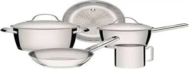 Jogo de Panelas Tramontina Allegra em Aço Inox com Fundo Triplo 5 Peças