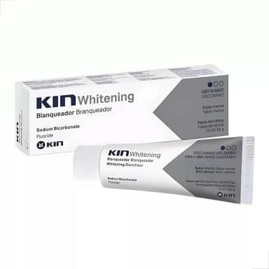 Kin Whitening Pasta Dente Clareadora 75ml Clareamento Dentes Proteção Esmalte Oral Brilho Dental Redução Mancha Amarelo