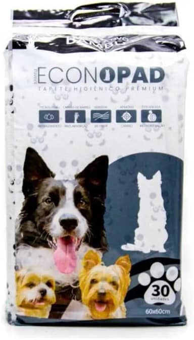 Tapete Higiênico Pet Econopad Carvão Bambu 90x60 30Un Cães
