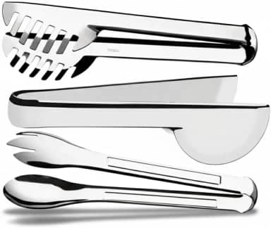 Conjunto de Pegadores em Aço Inox, 20cm, 3 Peças - Pegador para Macarrão, Massas, Salada, Frios e Multiuso, Utensílios de Cozinha Profissionais