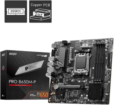 Placa Mãe MSI Pro B650M-P, AMD, AM5, M-ATX, DDR5, M.2, HDMI, Displayport, VGA
