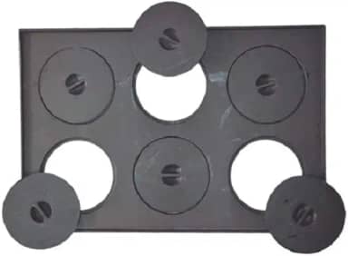 Chapa de Ferro Para Fogao Lenha Retangular 6 Furos Com Tampa