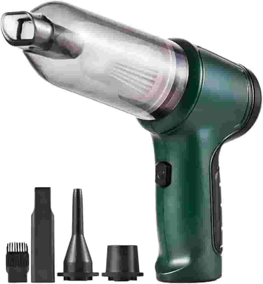 Aspirador de Pó Sem Fio Portátil 4 em 1 – Multifuncional, Leve, Potente e Recarregável para Casa e Carro(Verde)