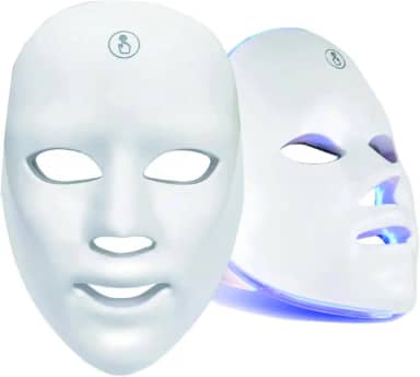 Máscara de Terapia LED, 7 Cores, para Tratamento Facial, Uso Doméstico e Viagem