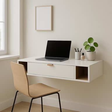 Mesa Escrivaninha Para Computador Escritório com Gaveta Versatta Casa JD (OFF WHITE)