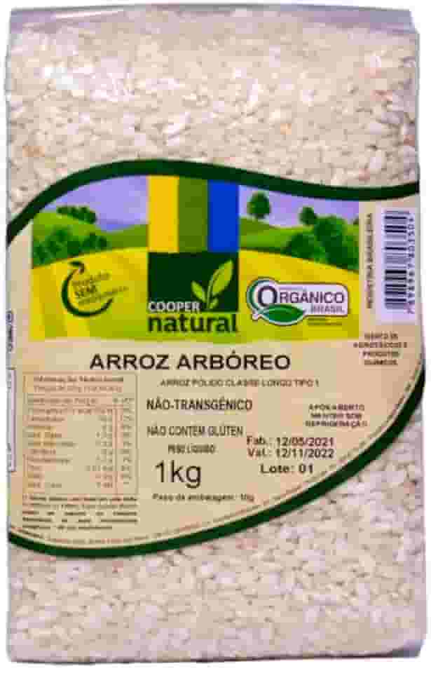 Arroz Arbóreo Polido Orgânico Coopernatural 1kg
