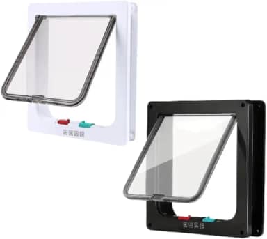 Porta Portinha de Passagem Pet Gatos Cães Grande 28 X 25cm (Preto)