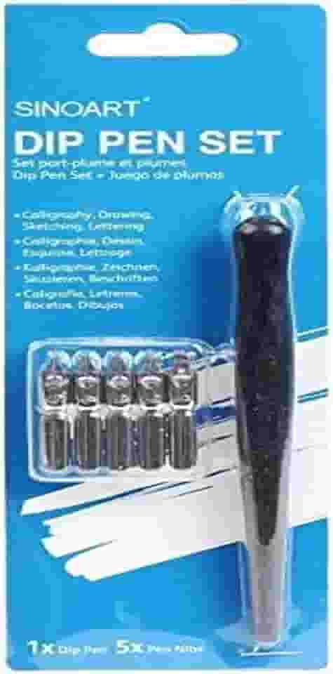 Kit Caligrafia Cabo com 5 Penas Sinoart