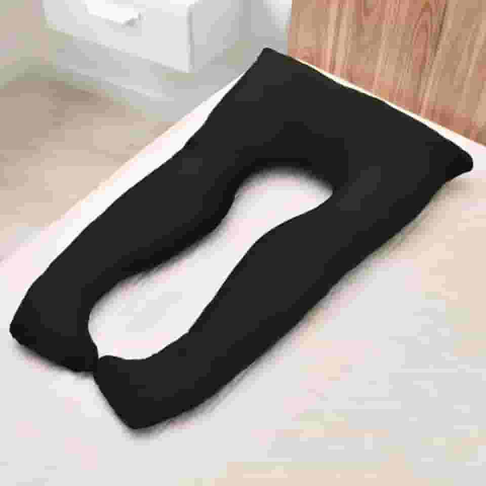 Travesseiro de corpo para Gestante Gravida 1,20x60 micropercal 200 fios (PRETO)