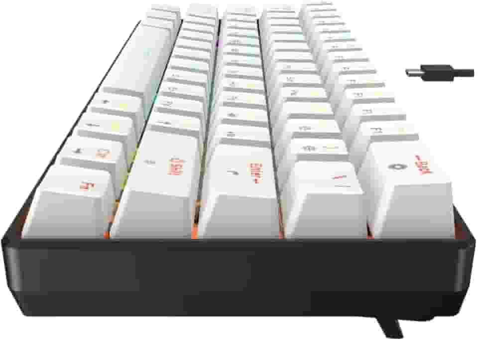 Teclado Mecânico Gamer 60% Force One Atlas, 63 Teclas, Switch Huano Red, RGB Customizável, Layout ANSI US, Compacto e Silencioso – Ideal para Jogos FPS, Setup Clean e Alta Performance