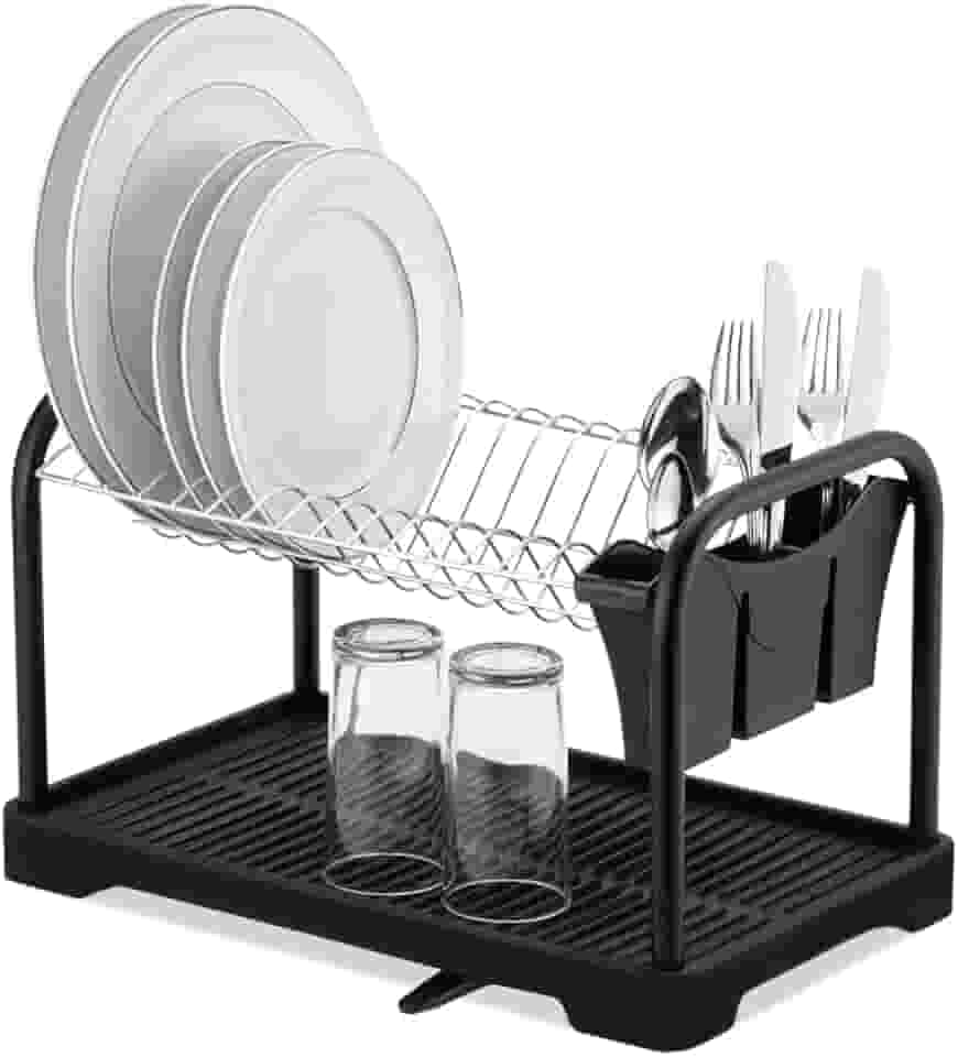 Escorredor Master Duplo Arthi | Design,Tendência e Inovação | Área Ampla para Acomodar Louça | Desmontável e Montagem Sem Ferramentas | Bica Giratória 360º para Drenagem De Agua