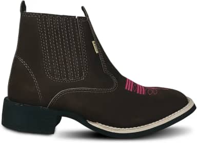 Botina Feminina Country Cano Baixo Curto Confortável Resistente Bico Quadrado F1000