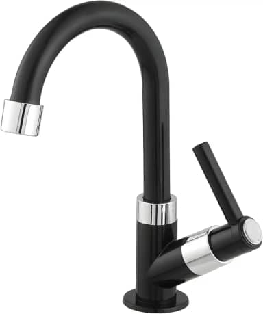 Torneira De Banheiro Para Lavabo Mesa 1/4 De Volta - Preta Com Cromado C62