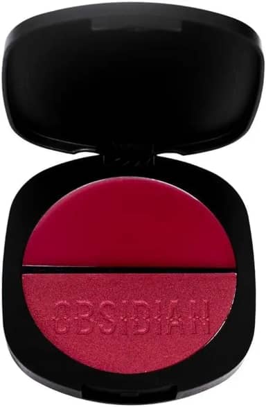 Blush Duo Gemini Obsidian Ruby Rose - Texturas Cremosa e Compacta, Acabamento Versátil e Natural, Longa Duração, 4,7g (OG6)
