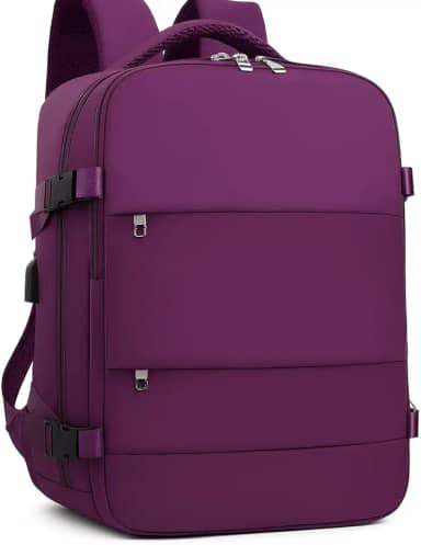 Mochila de viagem grande para mulheres e homens, mochila de mão, mochila de caminhada, Compartimento para Notebook, Sapatos e Entrada USB, para viagens, Cinza, 25L, Mochilas de viagem