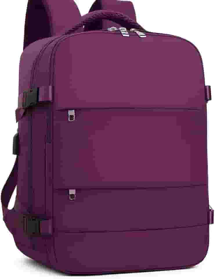 Mochila de viagem grande para mulheres e homens, mochila de mão, mochila de caminhada, Compartimento para Notebook, Sapatos e Entrada USB, para viagens, Cinza, 25L, Mochilas de viagem