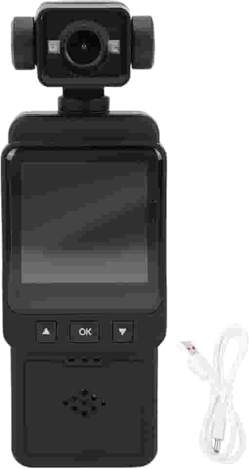 Dpofirs Câmera de Ação 1080P, Tela TFT de 1,54 Polegada, Lente Giratória de 360 graus Com Estabilização WiFi Integrada, para Gravação de Vlog POV de Motocicleta de Ciclismo
