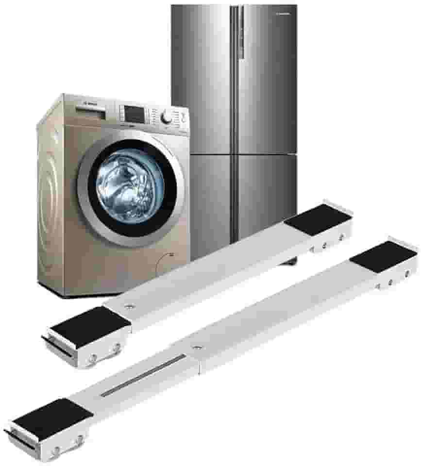 Suporte com Rodas para Eletrodomésticos, Base Móvel Universal para Geladeira, Fogão e Máquina de Lavar (Branco)