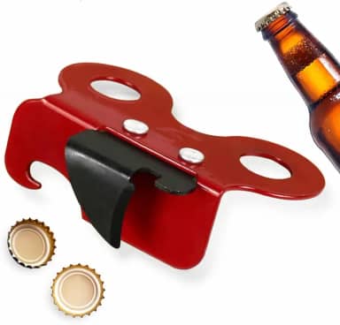 Abridor em Aço Inox, Ideal para Cozinha Gourmet, Latas, Garrafas, Fácil de Limpar, Vermelha.