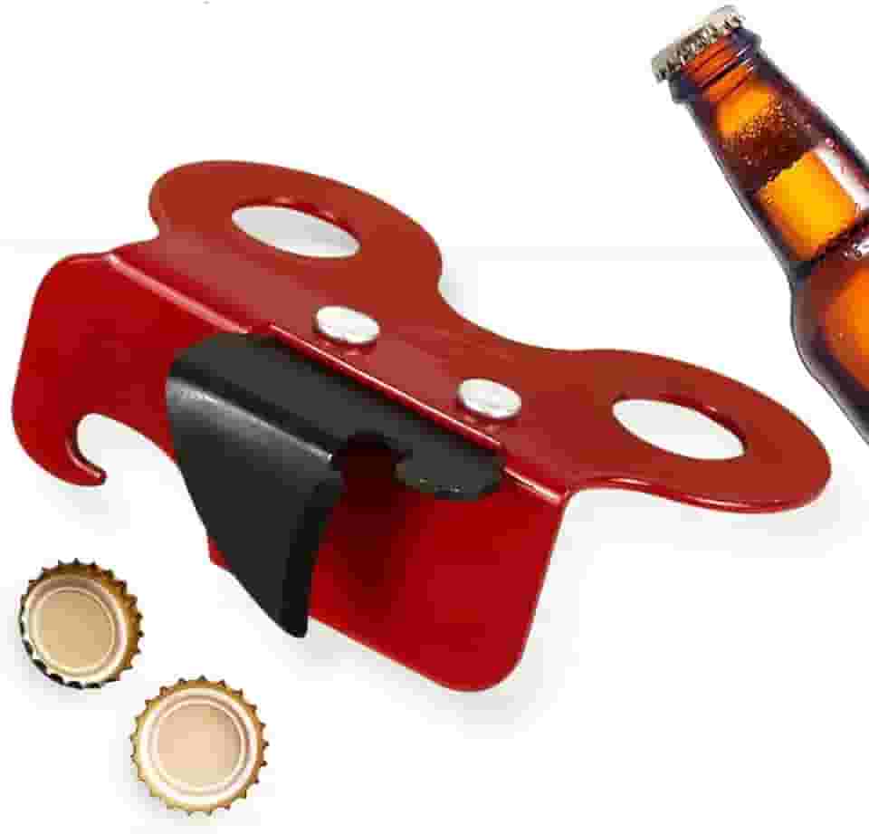 Abridor em Aço Inox, Ideal para Cozinha Gourmet, Latas, Garrafas, Fácil de Limpar, Vermelha.