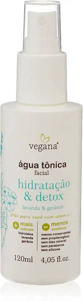 Vegana Agua Tonica Facial Hidratacao E Detox 120ml, VEGANA