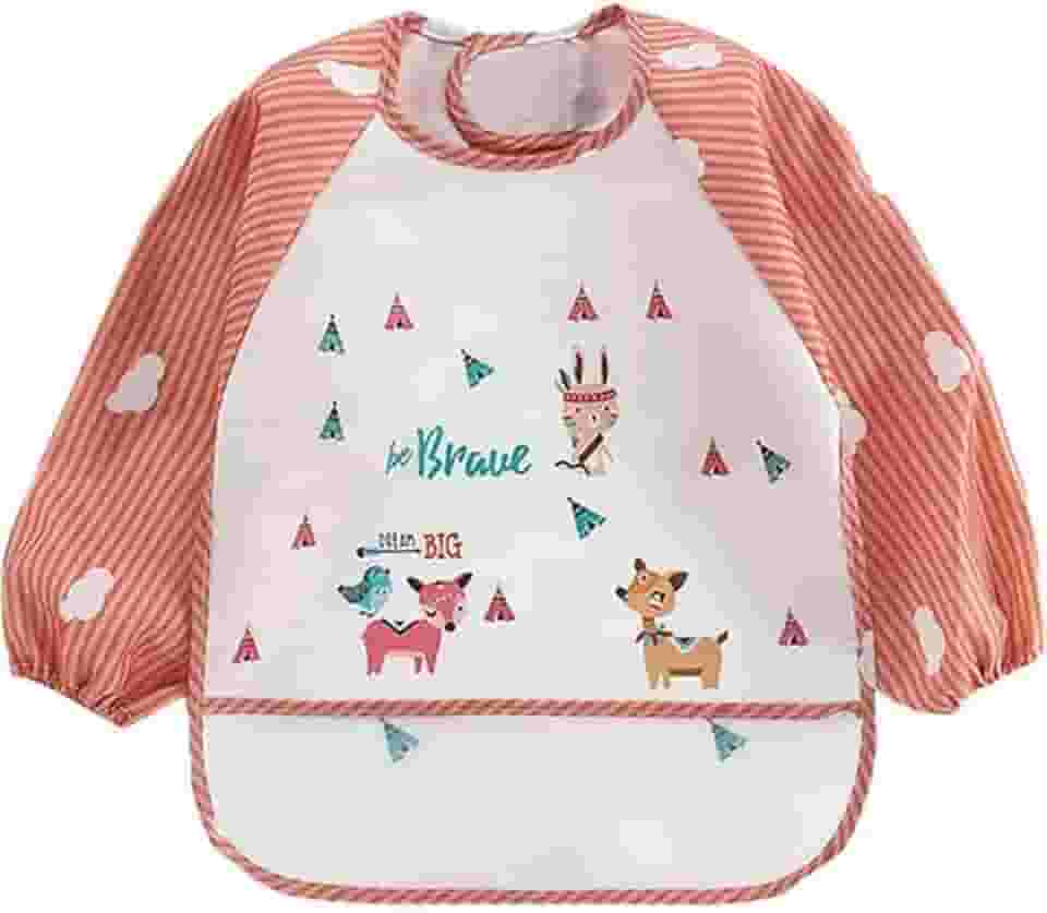 Babador Manga Longa Impermeável Cata Migalhas Animais Blw - Coelho Laranja