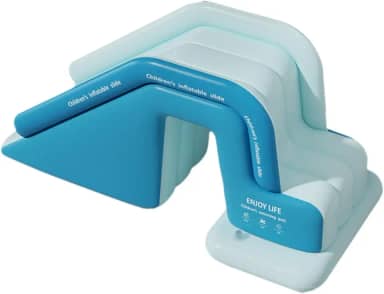 Tobogã aquático inflável para piscina, suprimentos práticos para crianças, prático tobogã aquático de PVC para piscina acima do solo, quintal de verão, Azul