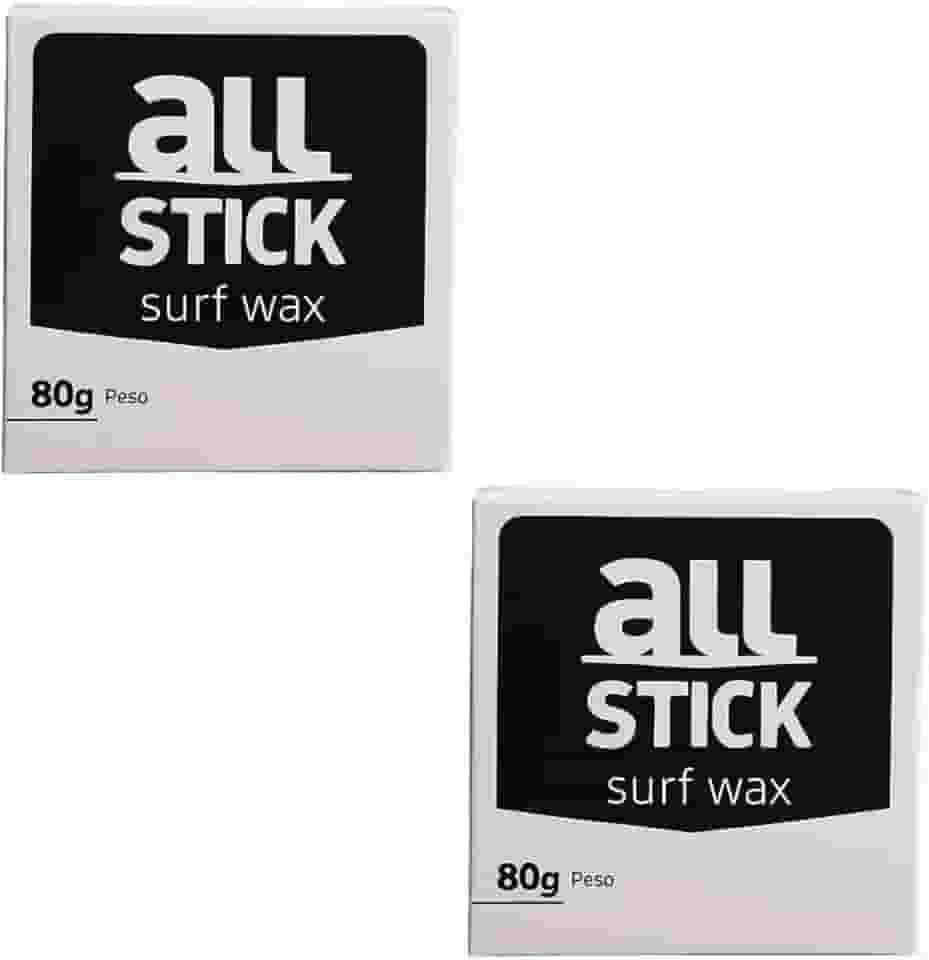 Parafina Surf All Stick 80g Parafina para prancha de surf, longboard, Skimboard, Funboard - Kit c/ 2 und + raspador (Água Morna: 20C° e 25C°)