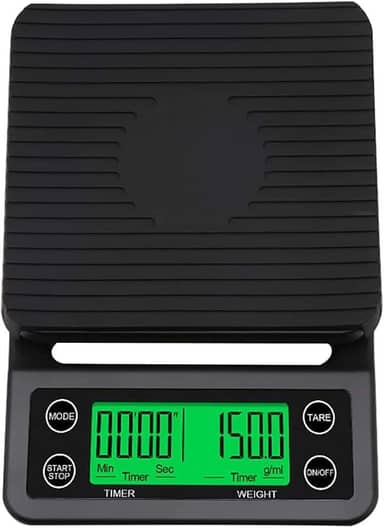 Balança de cozinha elétrica precisa, Balança de café com temporizador Balança de cozinha de alta precisão Mini Balança de plataforma eletrônica Balança de pesagem de alimentos DOAF