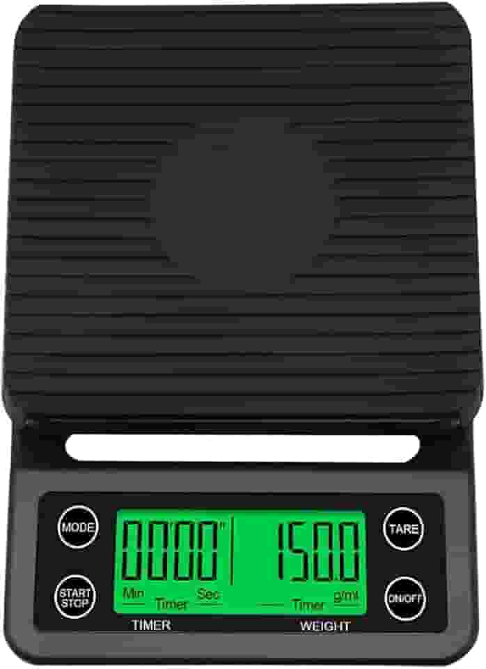 Balança de cozinha elétrica precisa, Balança de café com temporizador Balança de cozinha de alta precisão Mini Balança de plataforma eletrônica Balança de pesagem de alimentos DOAF