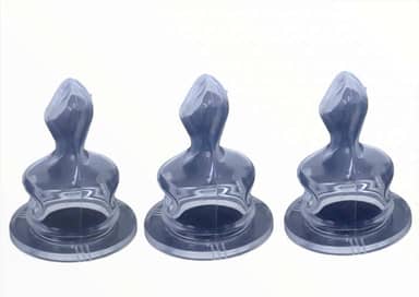 Bico de Mamadeira 100 % Silicone c /3 unidades, Anatômico - ( não serve na mamadeira boca larga) Sonne. Transparente, Incolor.