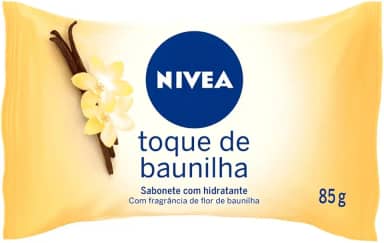 NIVEA Sabonete em Barra Baunilha - Limpa e cuida da pele, fragrância suave, espuma cremosa, hidratação e maciez - 85g